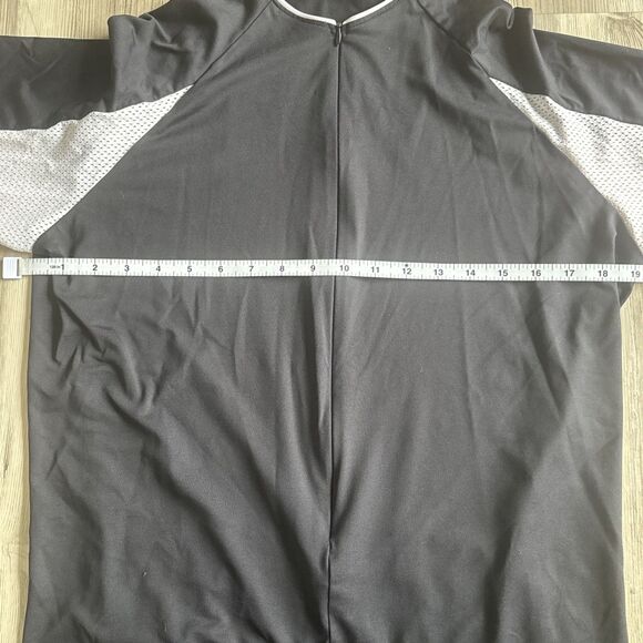 Canari Cycling Shirt Crew neck Unisex Front Zip Black And White Back Pockets ML - Picture 4 of 9